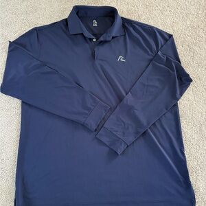 Men's Navy Blue Long Sleeve Polo Shirt
